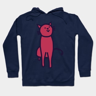 Thick Line Kitty Cat in Viva Magenta Color of the Year 2023 Hoodie